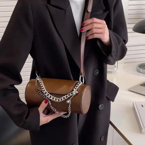 Vintage Cylinder Bucket Bag Women's Shoulder Messenger Bag