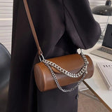 Vintage Cylinder Bucket Bag Women's Shoulder Messenger Bag