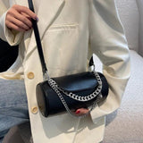 Vintage Cylinder Bucket Bag Women's Shoulder Messenger Bag