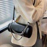 Vintage Cylinder Bucket Bag Women's Shoulder Messenger Bag