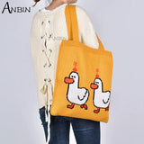 Women's Cartoon Crochet Handbag Tote Large Capacity