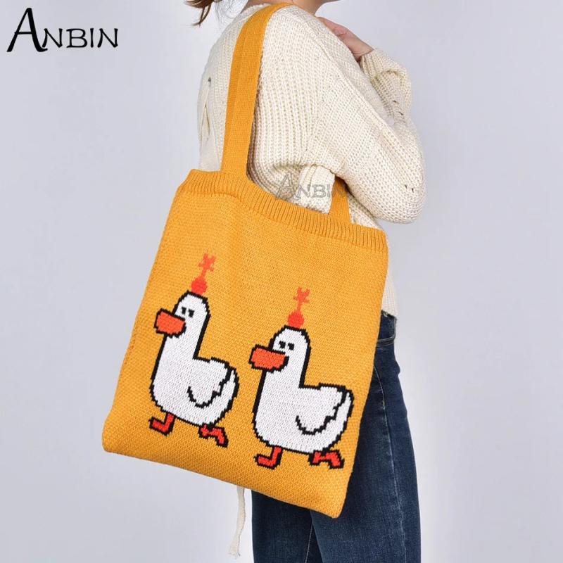 Women's Cartoon Crochet Handbag Tote Large Capacity