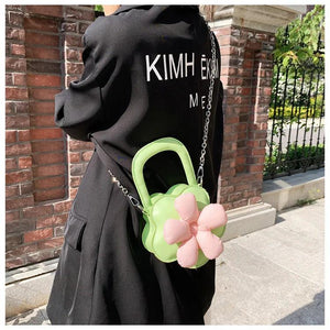 Flower Decoration Mini Women's Handbag Chain Messenger Bag