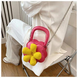 Flower Decoration Mini Women's Handbag Chain Messenger Bag