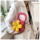 Flower Decoration Mini Women's Handbag Chain Messenger Bag