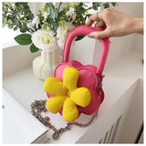 Flower Decoration Mini Women's Handbag Chain Messenger Bag