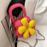 Flower Decoration Mini Women's Handbag Chain Messenger Bag