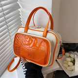 Small PU Leather Crossbody Bag Women Double Zipper Tote Shoulder Handbag