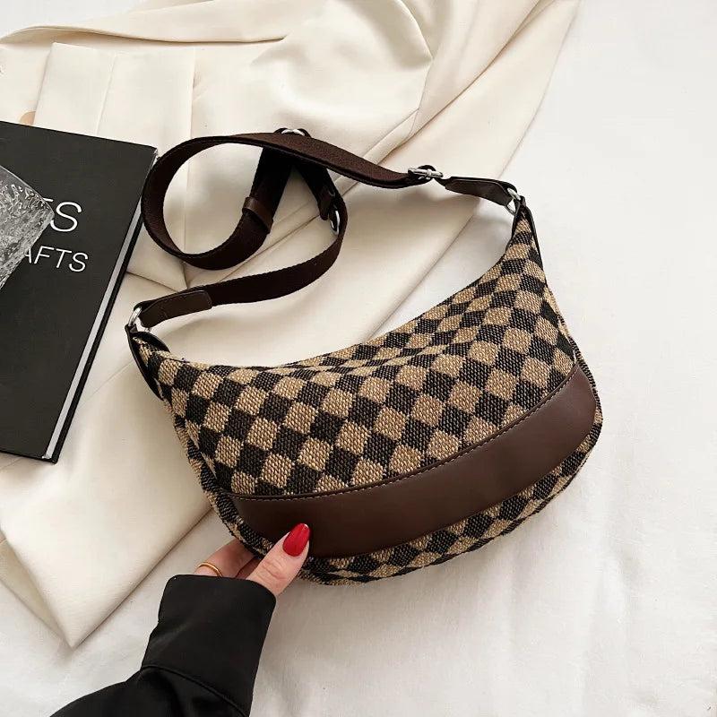 Canvas Crossbody Bag for Women Underarm Handbag