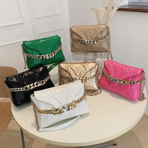 Chain Handbags Women PU Leather Shoulder Crossbody Bags Travel