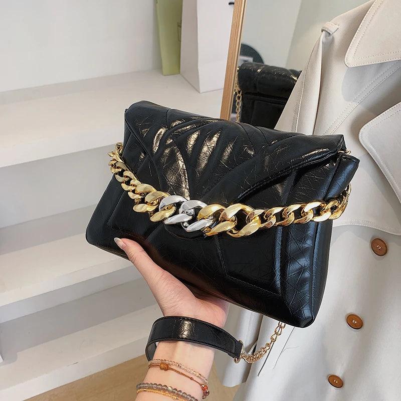 Chain Handbags Women PU Leather Shoulder Crossbody Bags Travel