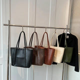 LEFTSIDE Large PU Leather Shoulder Bag for Women Winter Handbags Purses