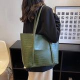 LEFTSIDE Large PU Leather Shoulder Bag for Women Winter Handbags Purses