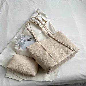 LEFTSIDE Large PU Leather Shoulder Bag for Women Winter Handbags Purses