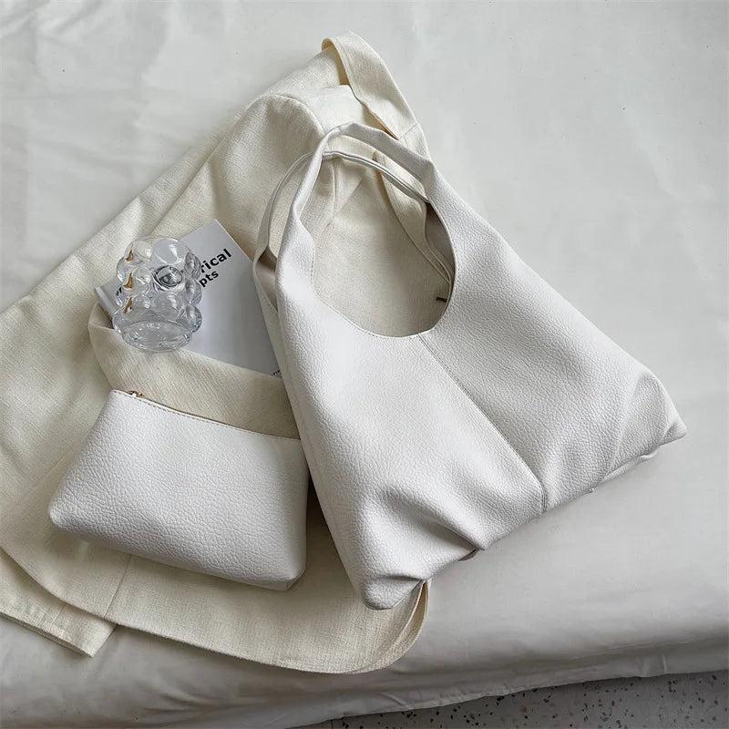 Women Shoulder Bag Large Capacity Solid Female Handbag