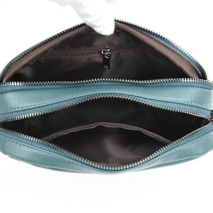 Split Leather Women Shoulder Bag Solid Handbag Mobile Phone Purse