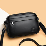 Split Leather Women Shoulder Bag Solid Handbag Mobile Phone Purse