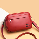 Split Leather Women Shoulder Bag Solid Handbag Mobile Phone Purse
