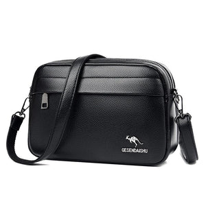 Split Leather Women Shoulder Bag Solid Handbag Mobile Phone Purse