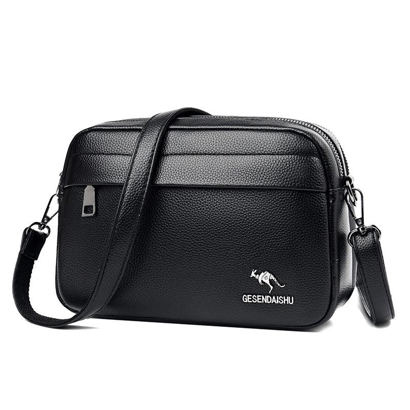 Split Leather Women Shoulder Bag Solid Handbag Mobile Phone Purse