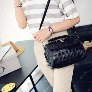 Soft Sheep Leather Tote Bag Skull Messenger Bag