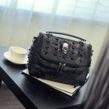 Soft Sheep Leather Tote Bag Skull Messenger Bag