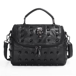 Soft Sheep Leather Tote Bag Skull Messenger Bag