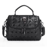 Soft Sheep Leather Tote Bag Skull Messenger Bag