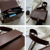 Vintage Wide Strap Underarm Shoulder Bags For Women Push Lock Crossbody Work