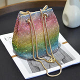 Women's Diamond Shoulder Bag Colored Chain Evening Handbag