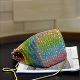 Women's Diamond Shoulder Bag Colored Chain Evening Handbag