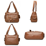 Soft Leather Women's Shoulder Bags Multi-Layer Crossbody Bag
