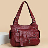 Soft Leather Women's Shoulder Bags Multi-Layer Crossbody Bag
