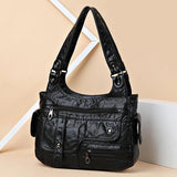 Soft Leather Women's Shoulder Bags Multi-Layer Crossbody Bag
