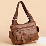Soft Leather Women's Shoulder Bags Multi-Layer Crossbody Bag