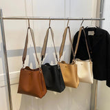 Spring Women's PU Leather Crossbody Bag with Double Shoulder Straps