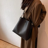 Spring Women's PU Leather Crossbody Bag with Double Shoulder Straps