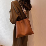 Spring Women's PU Leather Crossbody Bag with Double Shoulder Straps