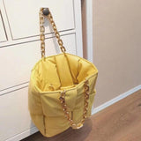 Thick Chain Sponge Fabric Shoulder Bag Women Tote Bag Autumn Large Capacity Bags