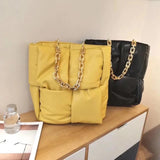 Thick Chain Sponge Fabric Shoulder Bag Women Tote Bag Autumn Large Capacity Bags