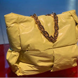 Thick Chain Sponge Fabric Shoulder Bag Women Tote Bag Autumn Large Capacity Bags
