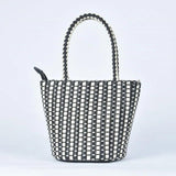 Hand-Woven Japanese Bucket Bag with Spring Leather