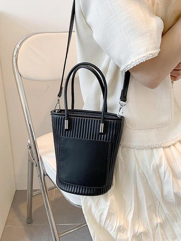Pu Leather Crossbody Shoulder Bag Small Bucket Women's Handbag