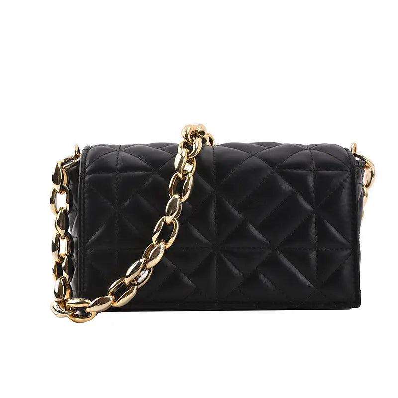 Quilted Handbag Chain Shoulder Bag PU Leather Envelope