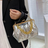 Women Shoulder Bag Tote PU Leather Crossbody Bag Small Thick Chain