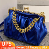Women Shoulder Bag Tote PU Leather Crossbody Bag Small Thick Chain