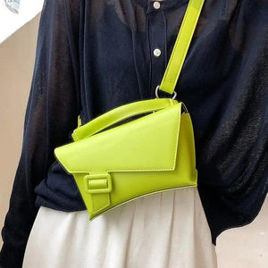 Green Leather Shoulder Bag For Women Waist Pocket Small Purses And Handbags