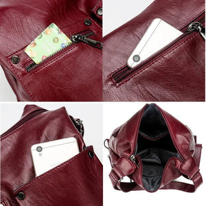 Soft Leather Handbag Vintage Shoulder Tote Shopper Bag Ladies Large