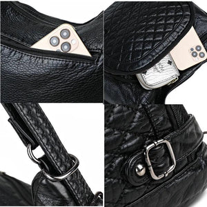 Soft Leather Crossbody Tote Bag for Women