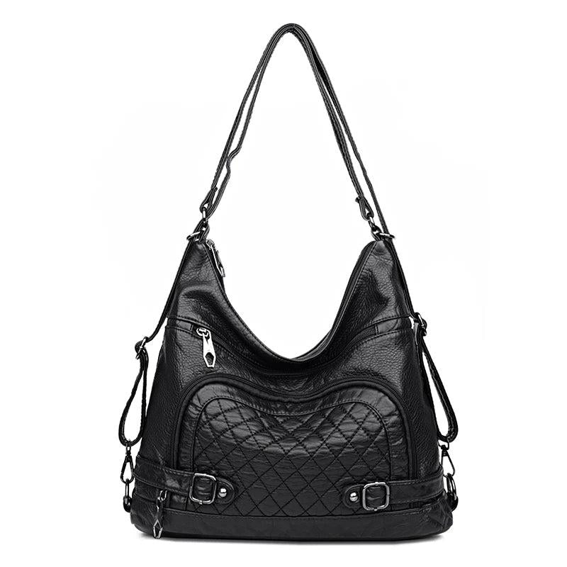 Soft Leather Crossbody Tote Bag for Women